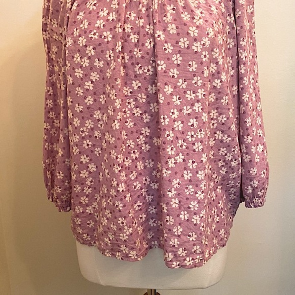 Sonoma Purple Cream Floral Print SZ XXL Soft Girl Romantic Cottagecore Boho Top - Picture 3 of 9